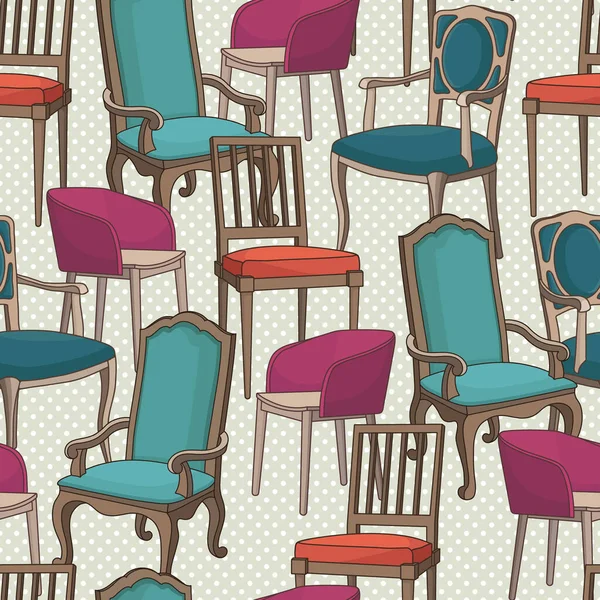 Motif Vectoriel Sans Couture Avec Fauteuils — Image vectorielle