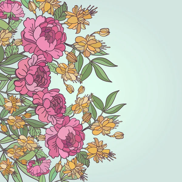 带有文字位置的矢量抽象花卉背景 — 图库矢量图片