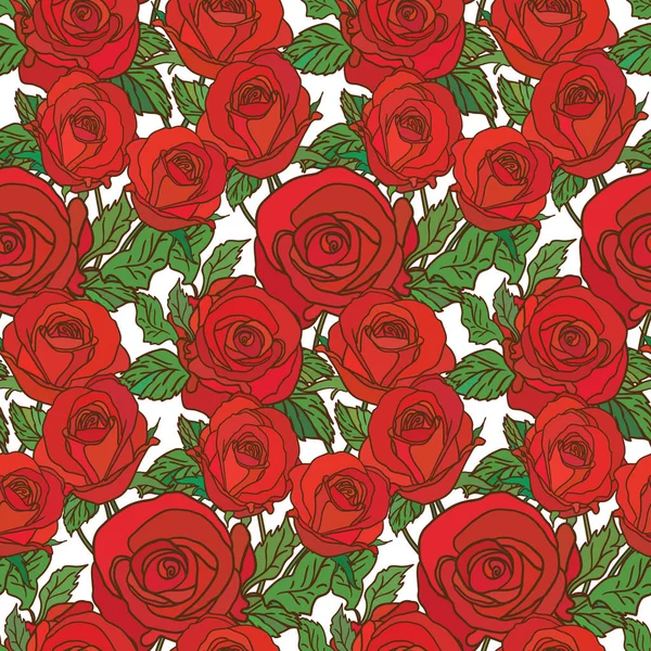 Vector Seamless Pattern Roses — Stock Vector