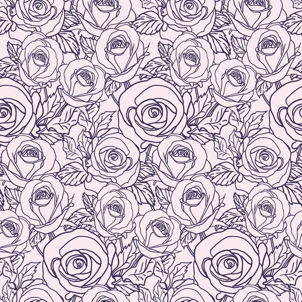 Motif Sans Couture Vectoriel Avec Des Roses — Image vectorielle