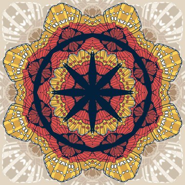 Güzel dairesel vektör arkaplanı. Fraktal resim