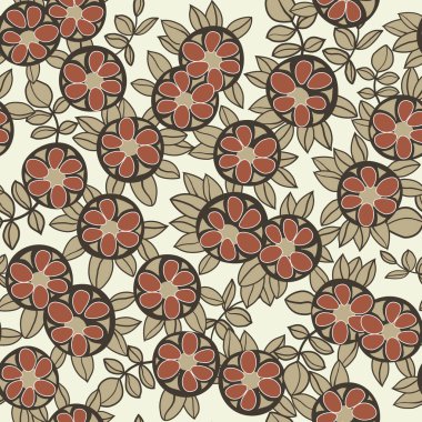 Art Nouveau vektörü kusursuz çiçek deseni