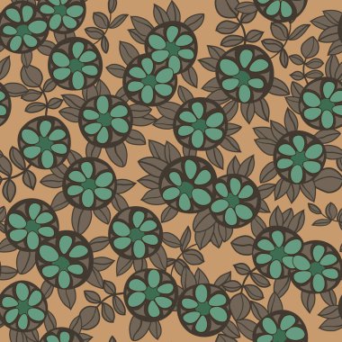 Art Nouveau vektörü kusursuz çiçek deseni