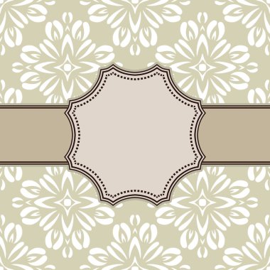 Metin yeri olan klasik vektör soyut çiçek çerçevesi