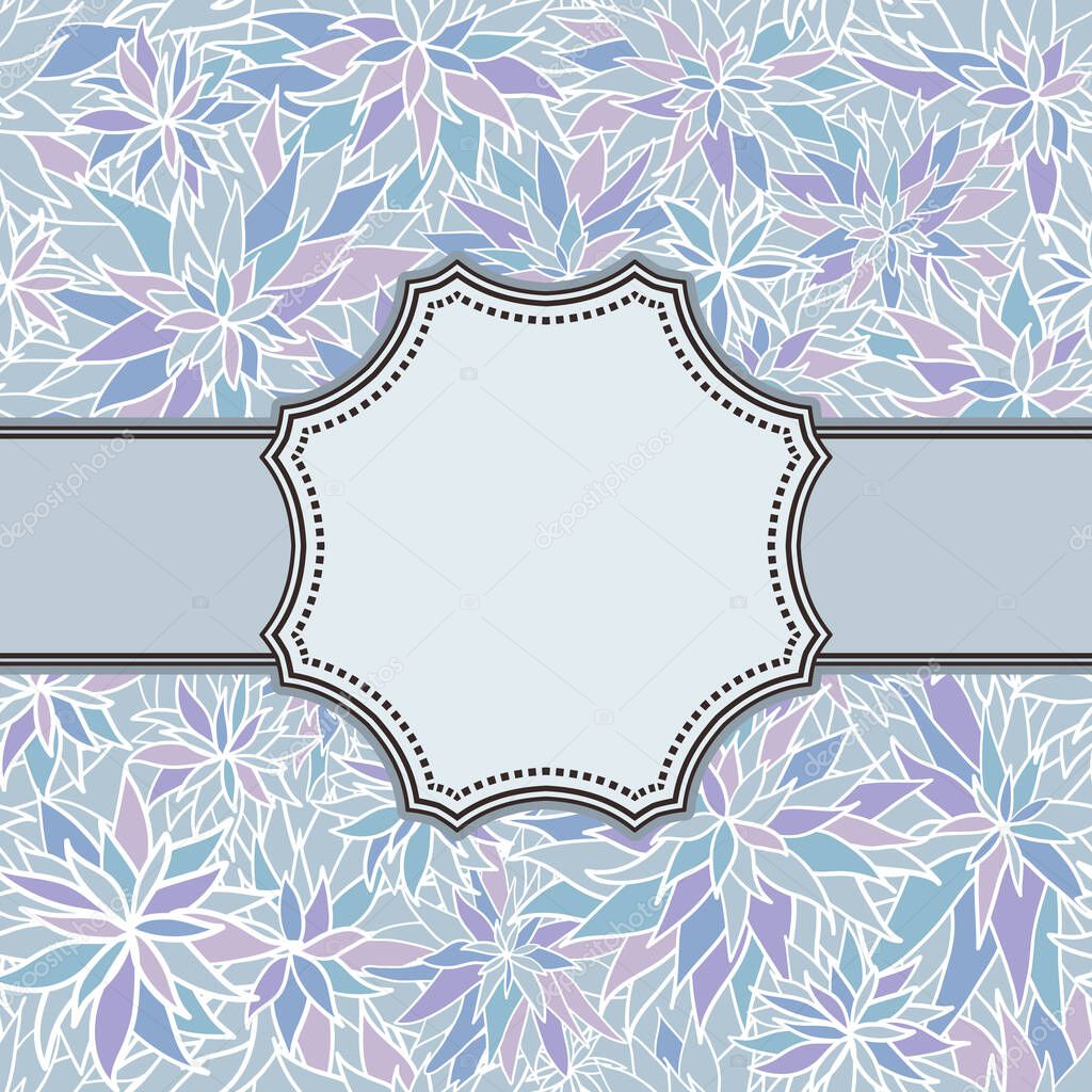 Vintage vector abstract flower frame with text place
