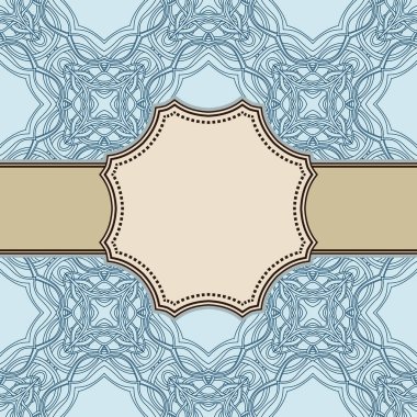 Metin yeri olan klasik vektör soyut çiçek çerçevesi