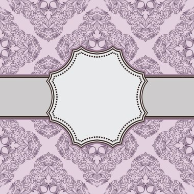 Metin yeri olan klasik vektör soyut çiçek çerçevesi