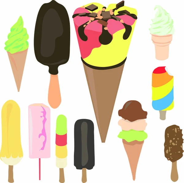 Set ice cream — Stock Vector