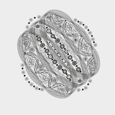 Fantezi desen siyah grafik