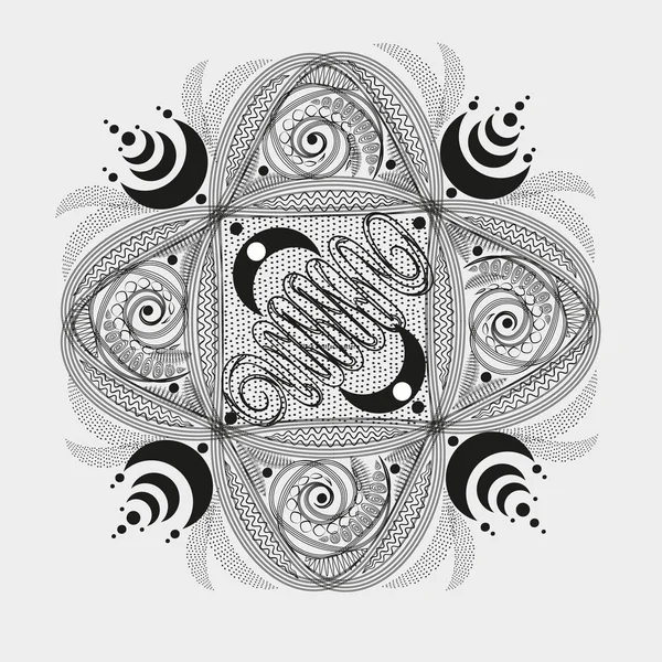 Patrón abstracto negro simétrico — Archivo Imágenes Vectoriales