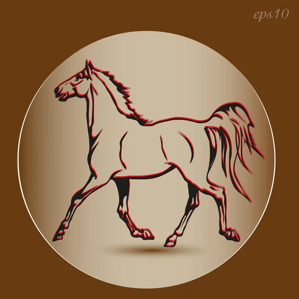 Bosquejo de caballo rojo — Vector de stock