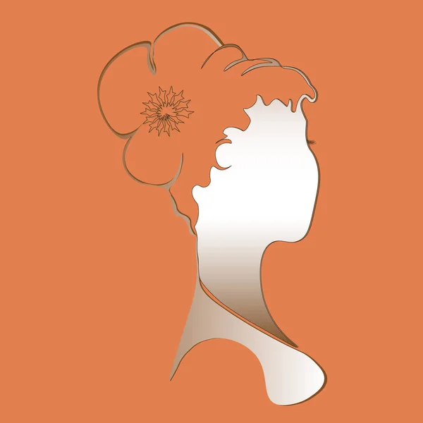 Buste d'une femme logo — Image vectorielle