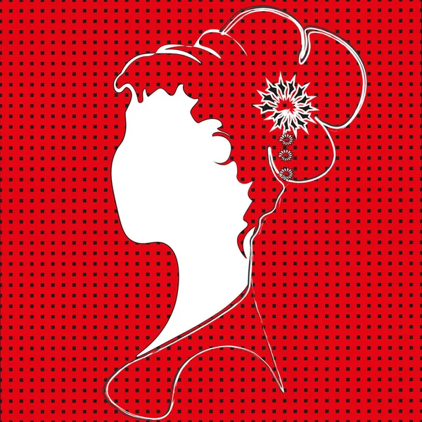 Femme sur fond rouge — Image vectorielle