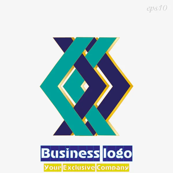 Logo géométrique bleu vert — Image vectorielle