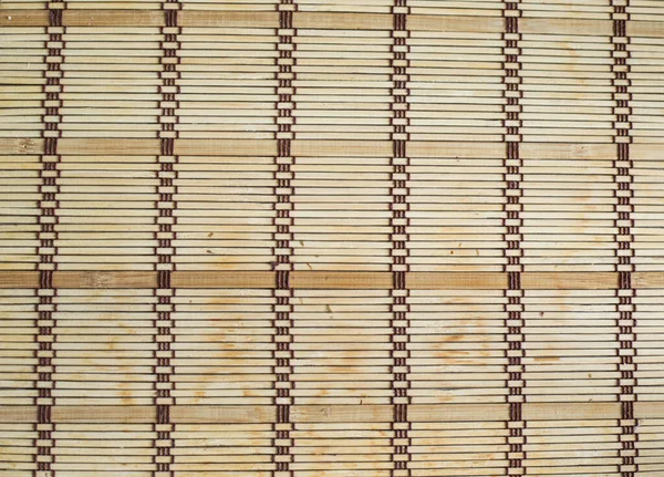 Tahta Masa Peçetesinin Üzerindeki Bambu Hasırı Ahşap Dekoru Konforu — Stok fotoğraf