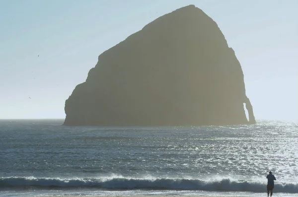 提案岩のシルエット - オレゴン州の海岸 — ストック写真