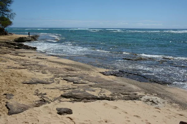 位于夏威夷瓦胡岛南岸的丽希海滩公园 是一个美丽的太平洋海景 — 图库照片