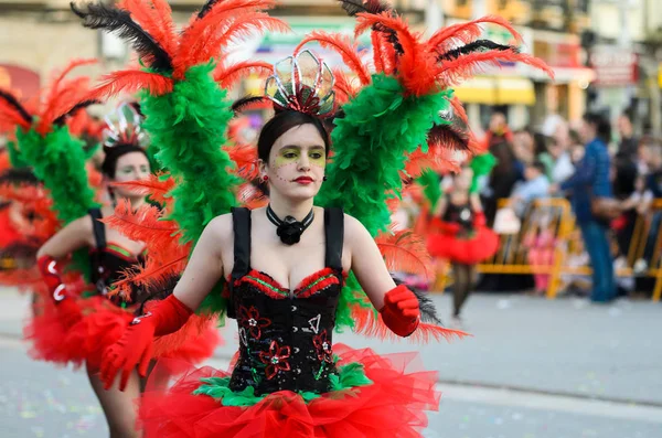 Деталь парада участников карнавала на улицах города Понтеведра в Галисии (Испания) ). — стоковое фото
