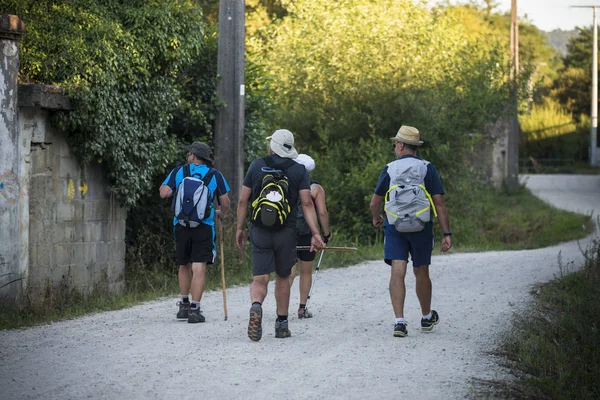 Solitära pilgrim i Galicien (Spanien) — Stockfoto