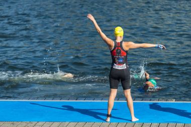 Yüzmeyi triathletes hazırlanan