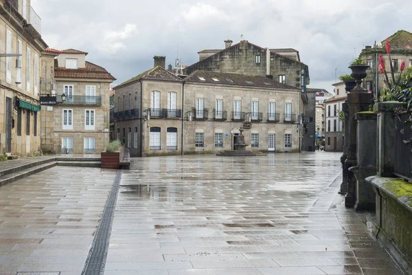 Pontevedra Spanje Maart 2016 Stenen Vloeren Nat Met Regen Een — Stockfoto