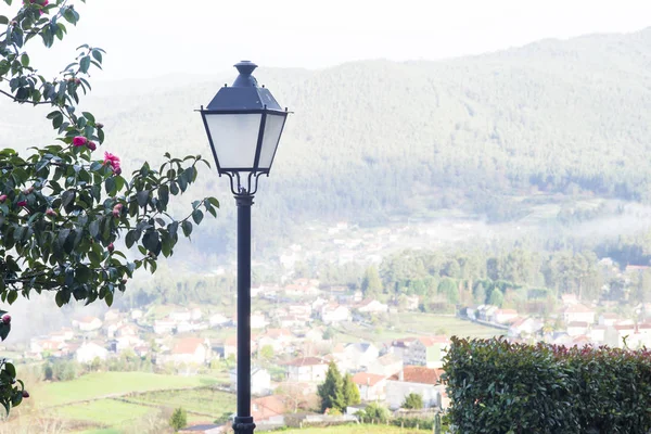 Soutomaior Galiçya Spanya Bir Parkta Sokak Lambası — Stok fotoğraf