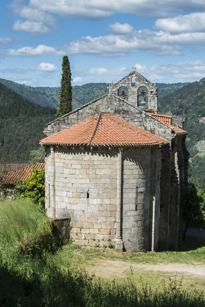 Románský Kostel Santa Martino Cova Ribeira Sacra Lugo Španělsko — Stock fotografie