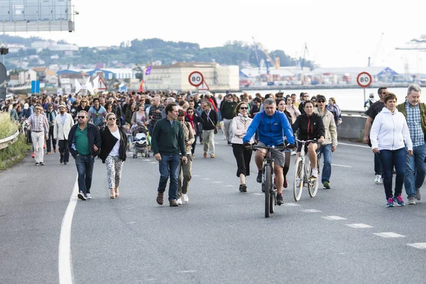 Pontevedra Espanha Junho 2017 Detalhe Fim Protesto Ambiental Contra Permanência — Fotografia de Stock