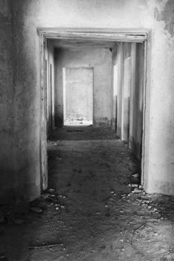 Cesuras, İspanya - 8 Haziran 2017: Eski bir sanatoryumun kalıntıları..