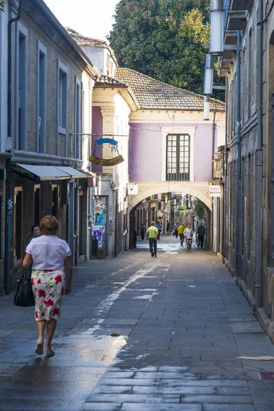 Pontevedra Spanya Ağustos 2017 Şehrin Yaya Sokaklarından Birinin Görüntüsü — Stok fotoğraf