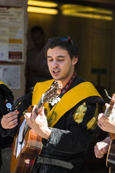 Salamanca España Septiembre 2017 Miembro Famosa Tuna Grupo Hermandad Estudiantes — Foto de Stock