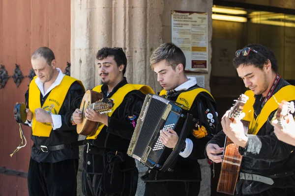 Salamanca Spain September 2017 Member Famous Tuna Group Brotherhood University — Stock Photo, Image