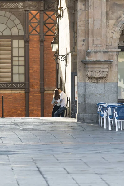 Salamanca Spanya Eylül 2017 Sabah Güneşiyle Aydınlanan Bir Çift Şehrin — Stok fotoğraf