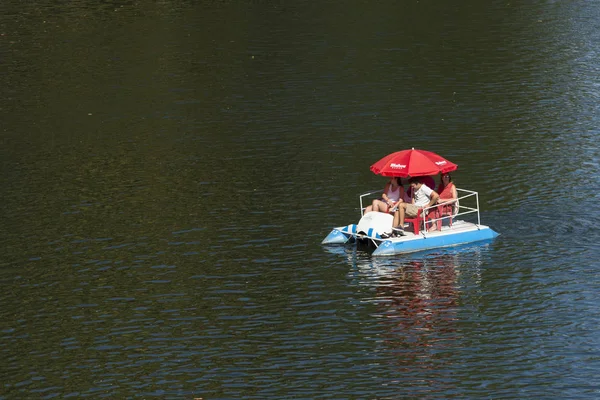 Amarante Portugal September 2017 Pleasure Boats Sailing Tamega River Which — 스톡 사진