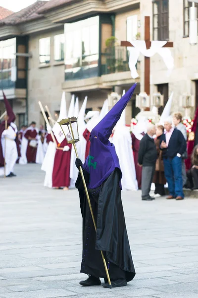 Pontevedra Spanje April 2015 Leden Van Een Religieuze Broederschap Paraderen — Stockfoto