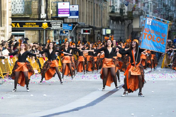 Pontevedra Espagne Février 2015 Détail Des Participants Défilé Costumé Pendant — Photo
