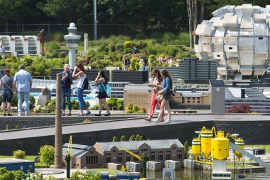 MADURODAM, NETHERLANDS - JULY 7, 2015: Detail of Madurodam, where you can appreciate and enjoy the architecture of Holland in miniature. clipart