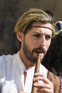 PONTEVEDRA, İspanya - 5 Eylül 2015: Her yıl şehirde düzenlenen 