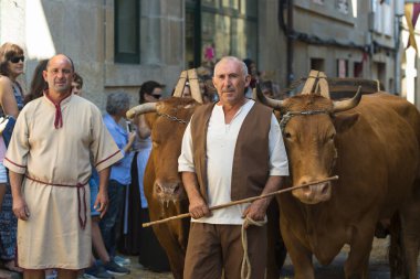 PONTEVEDRA, İspanya - 5 Eylül 2015: Her yıl şehirde düzenlenen 