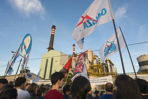 Pontevedra Spain June 2016 Demonstration Permanence Pulp Industry Estuary River — Stock Photo, Image