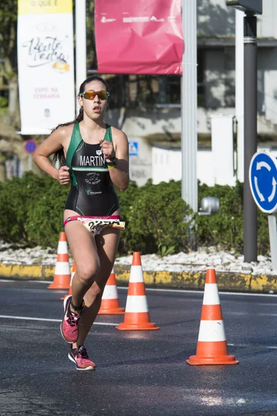 Pontevedra Spanya Mayıs 2016 Şampiyonası Spanya Triatlon Röle Katılımcıların Detay — Stok fotoğraf