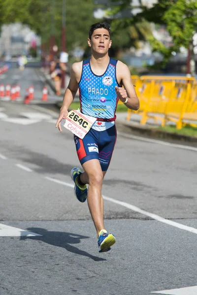 Pontevedra Espanha Maio 2016 Detalhe Dos Participantes Campeonato Espanha Triathlon — Fotografia de Stock