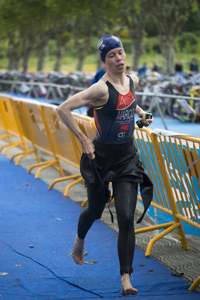 Pontevedra Spain May 2016 Detail Participants Championship Spain Triathlon Relay — Stock Photo, Image