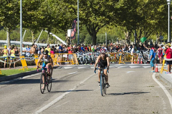 Pontevedra Hiszpania Sierpnia 2016 Szczegóły Xvi Pontevedra City Triathlon Która — Zdjęcie stockowe