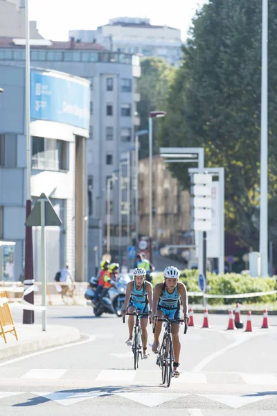 Pontevedra Španělsko Srpna 2016 Podrobnosti Xvi Pontevedra City Triathlon Který — Stock fotografie