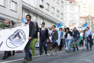 PONTEVEDRA, İspanya - 3 Haziran 2017: Ria de Pontevedra (Rias Baixas).