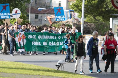 PONTEVEDRA, İspanya - 3 Haziran 2017: Ria de Pontevedra (Rias Baixas).