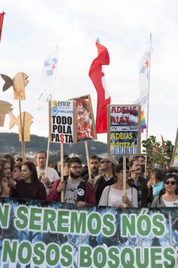 PONTEVEDRA, İspanya - 3 Haziran 2017: Ria de Pontevedra (Rias Baixas).