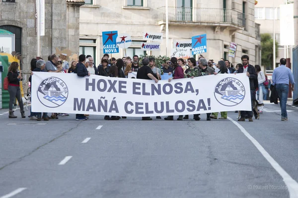 Pontevedra Spain June 2017 Detail Environmental Protest Permanence Pollution Industries — 图库照片