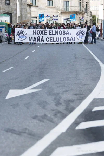 Pontevedra Spain June 2017 Detail Environmental Protest Permanence Pollution Industries — 图库照片